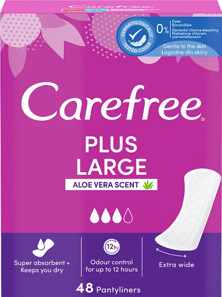 Carefree Plus Large Aloe Vera Scent wkładki higieniczne, 48 sztuk