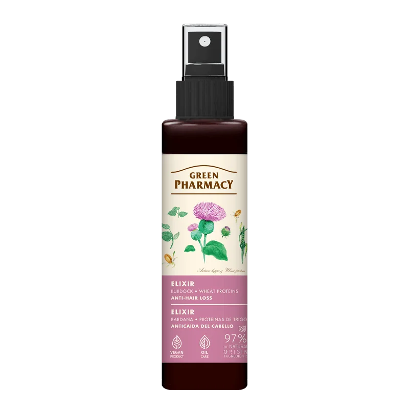Green Pharmacy eliksir przeciw wypadaniu włosów łopian i proteiny pszenicy, 150 ml