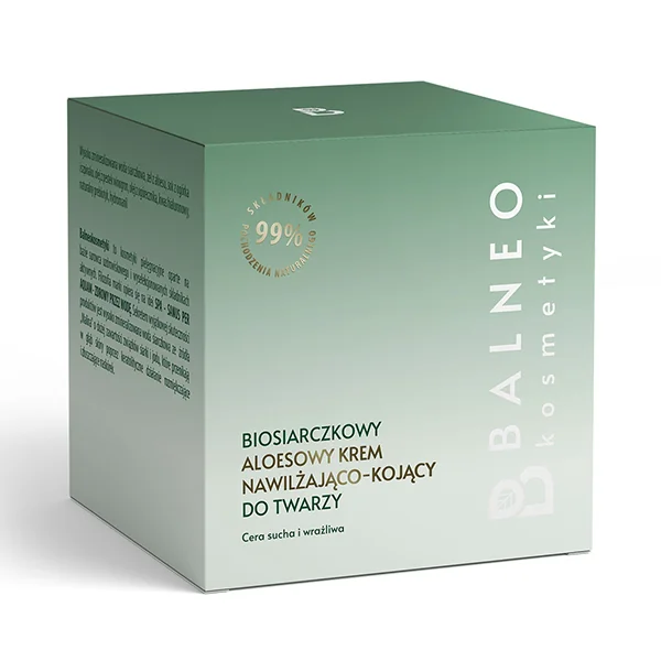 Balneokosmetyki biosiarczkowy aloesowy krem do twarzy nawilżająco-kojący, 50 ml