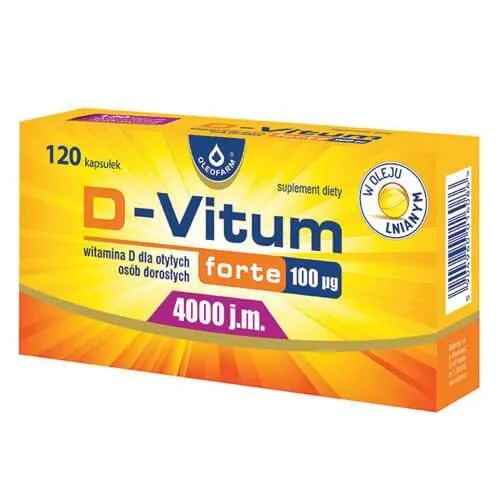 D-Vitum Forte 4000 j.m., suplement diety, 120 kapsułek