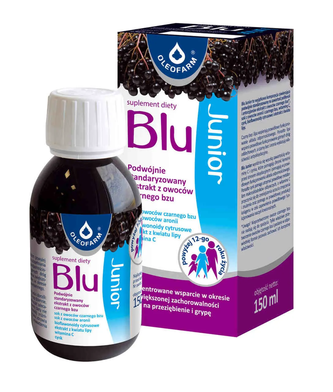 Oleofarm Blu Junior, suplement diety, 150 ml