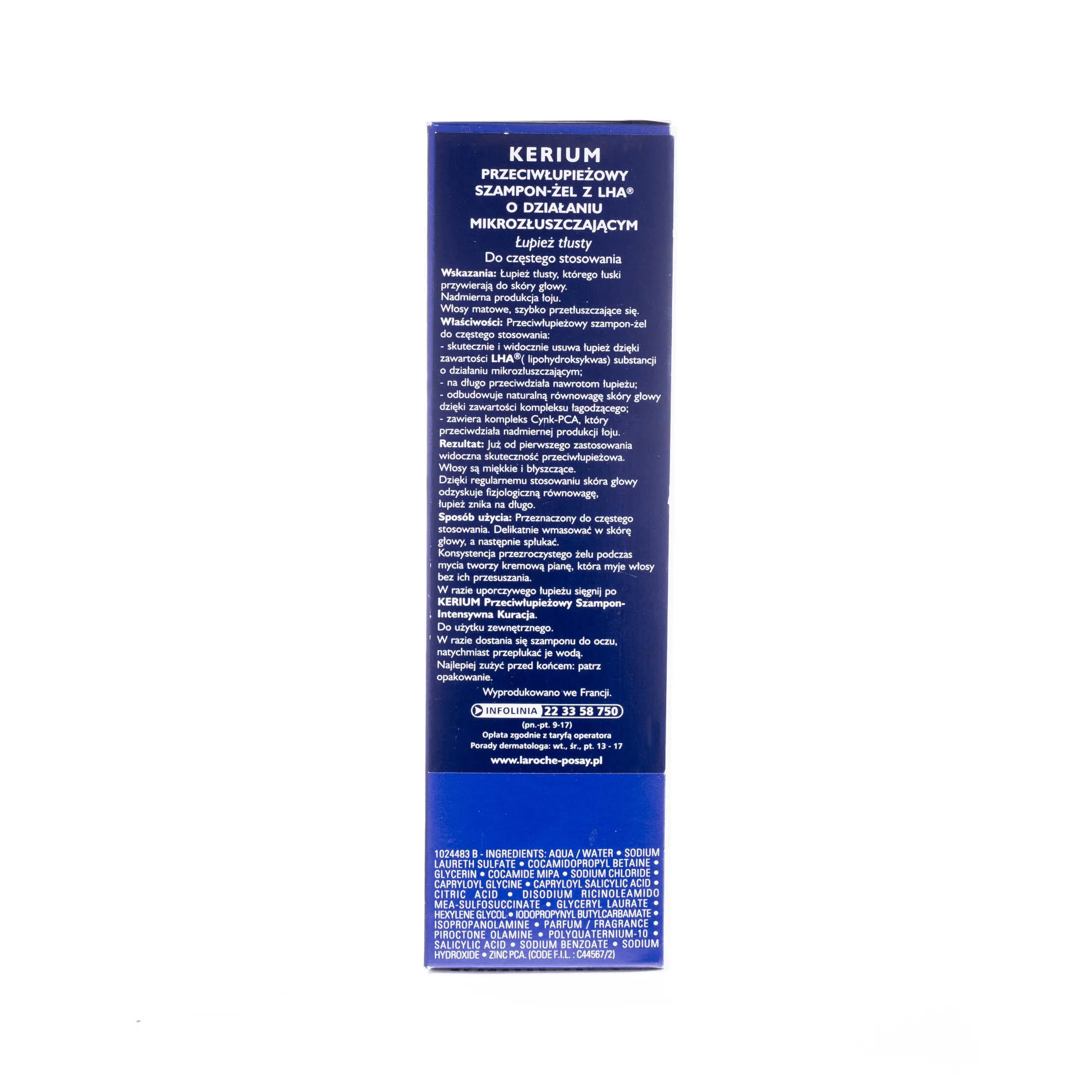 La Roche-Posay Kerium przeciwłupieżowy szampon-żel z LHA o działaniu mikrozłuszczającym 200 ml 