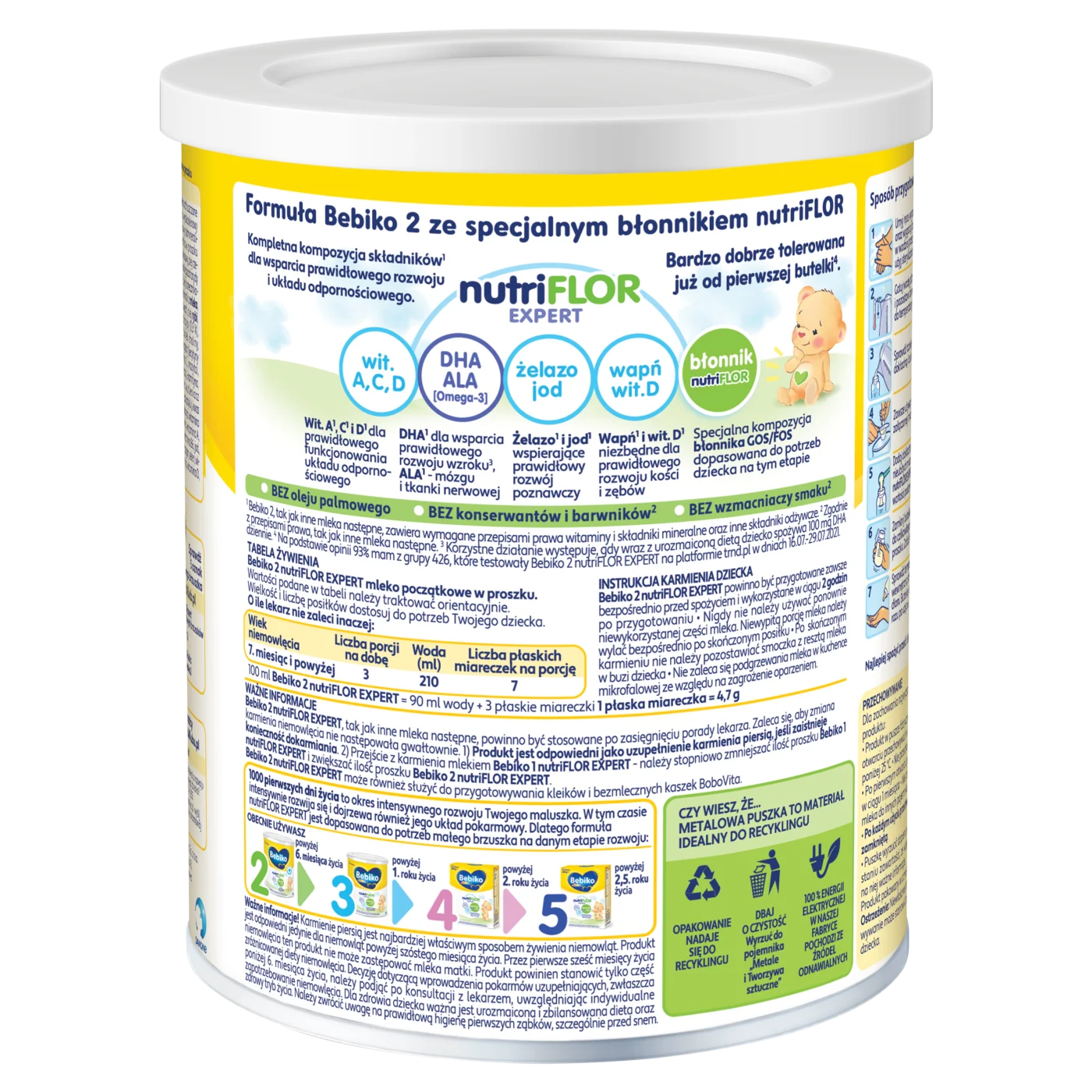 Bebiko 2 Nutriflor Expert mleko następne dla niemowląt powyżej 6. miesiąca życia, 700 g