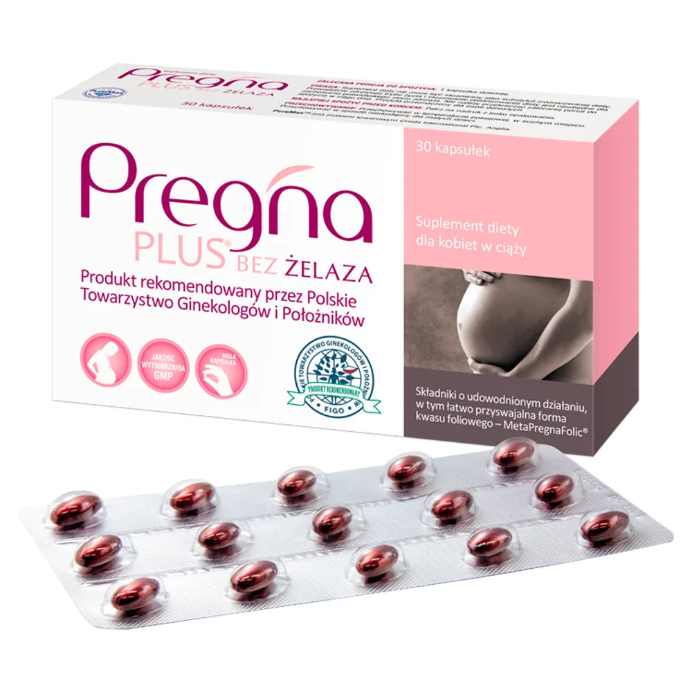 Pregna Plus bez żelaza 30 kapsułek