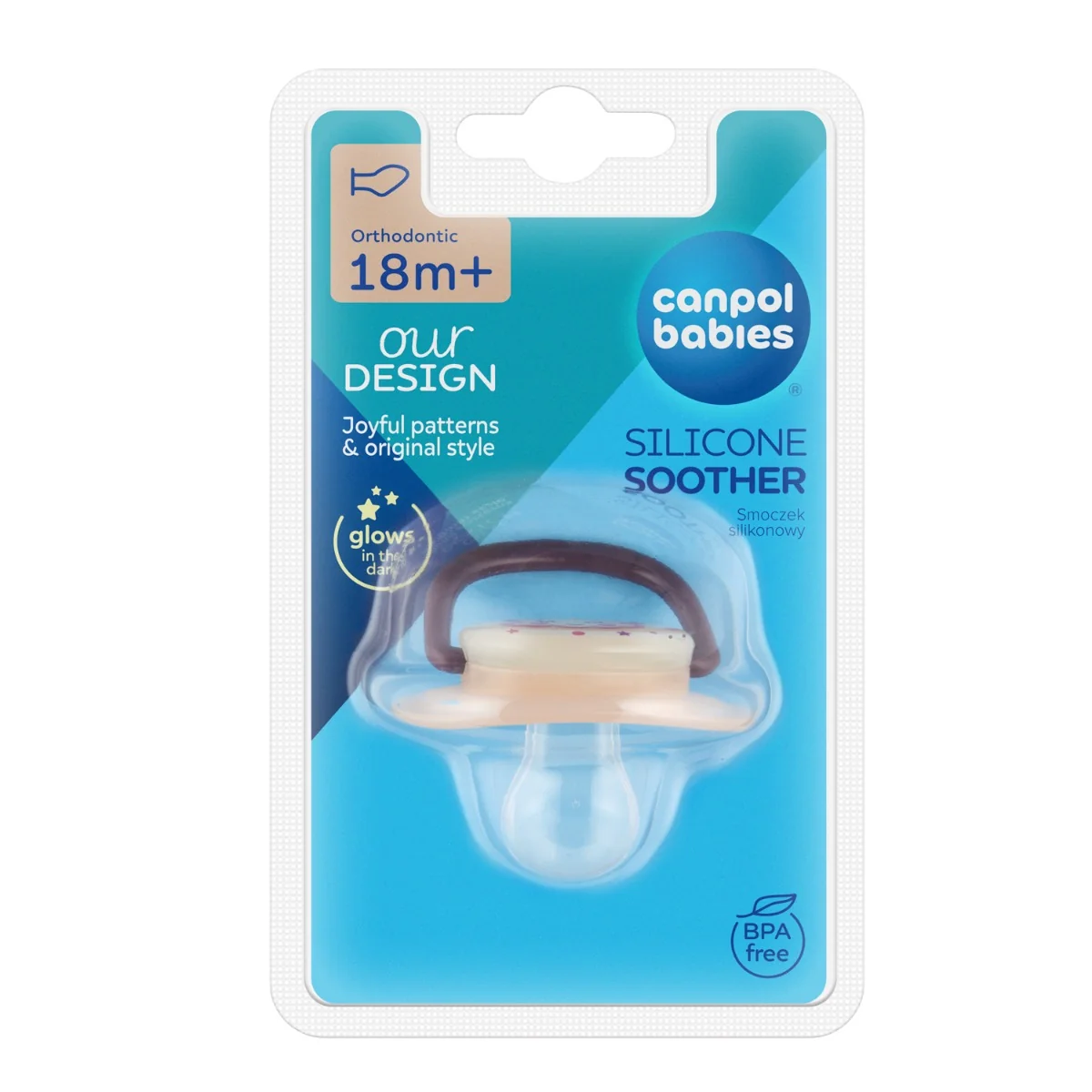 Canpol Babies Night Dreams silikonowy smoczek anatomiczny 18m+ 1 sztuka