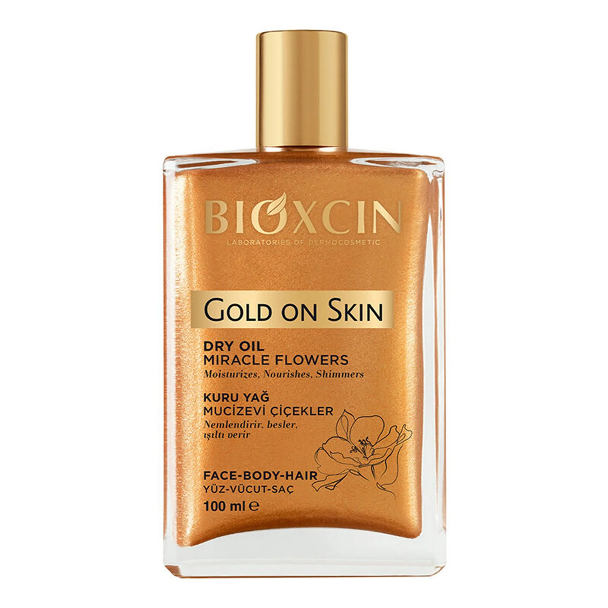 Bioxcin Gold on Skin suchy olejek na skórę, włosy i twarz, 100 ml