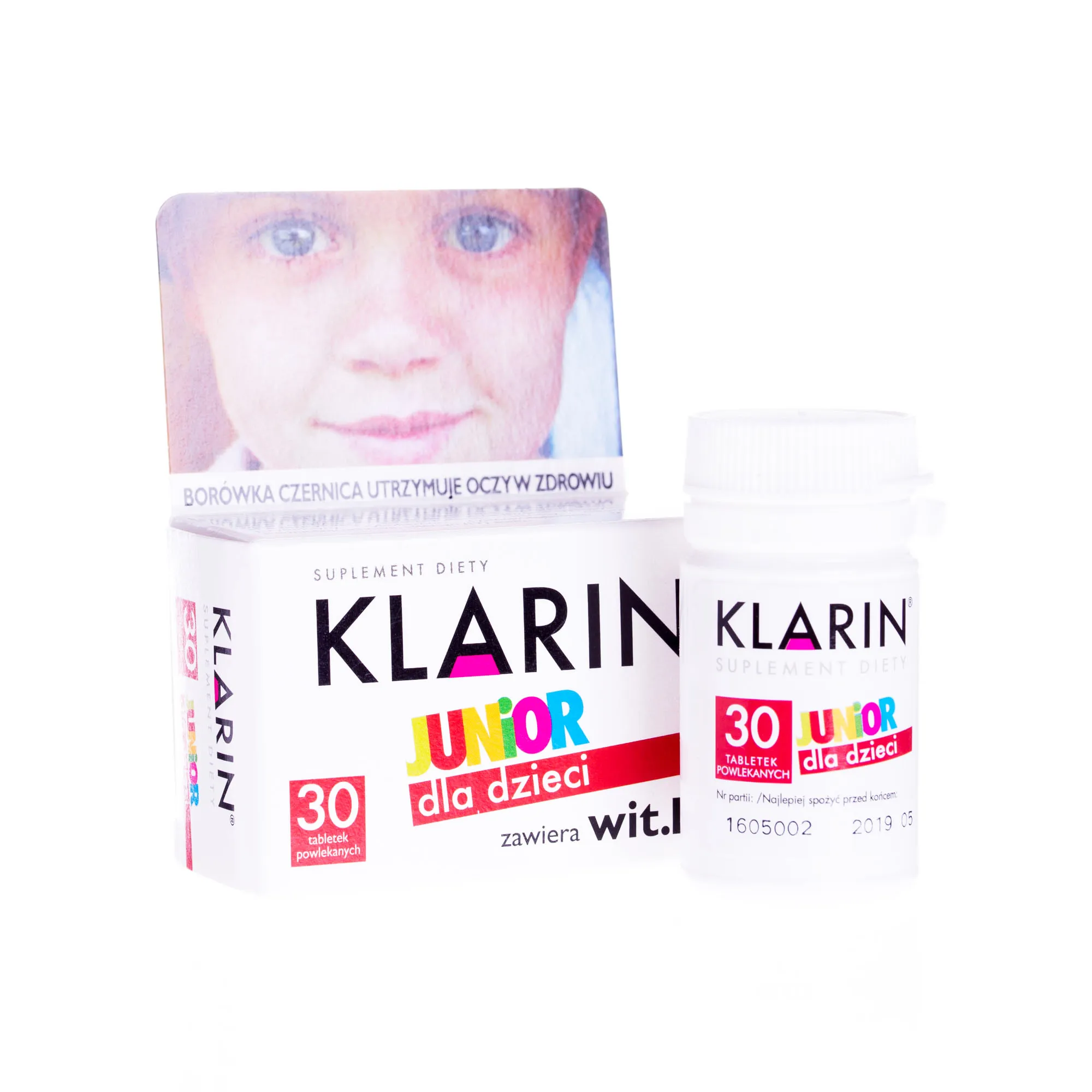 Klarin Junior, 30 tabletek powlekanych dla dzieci z witaminą D3 