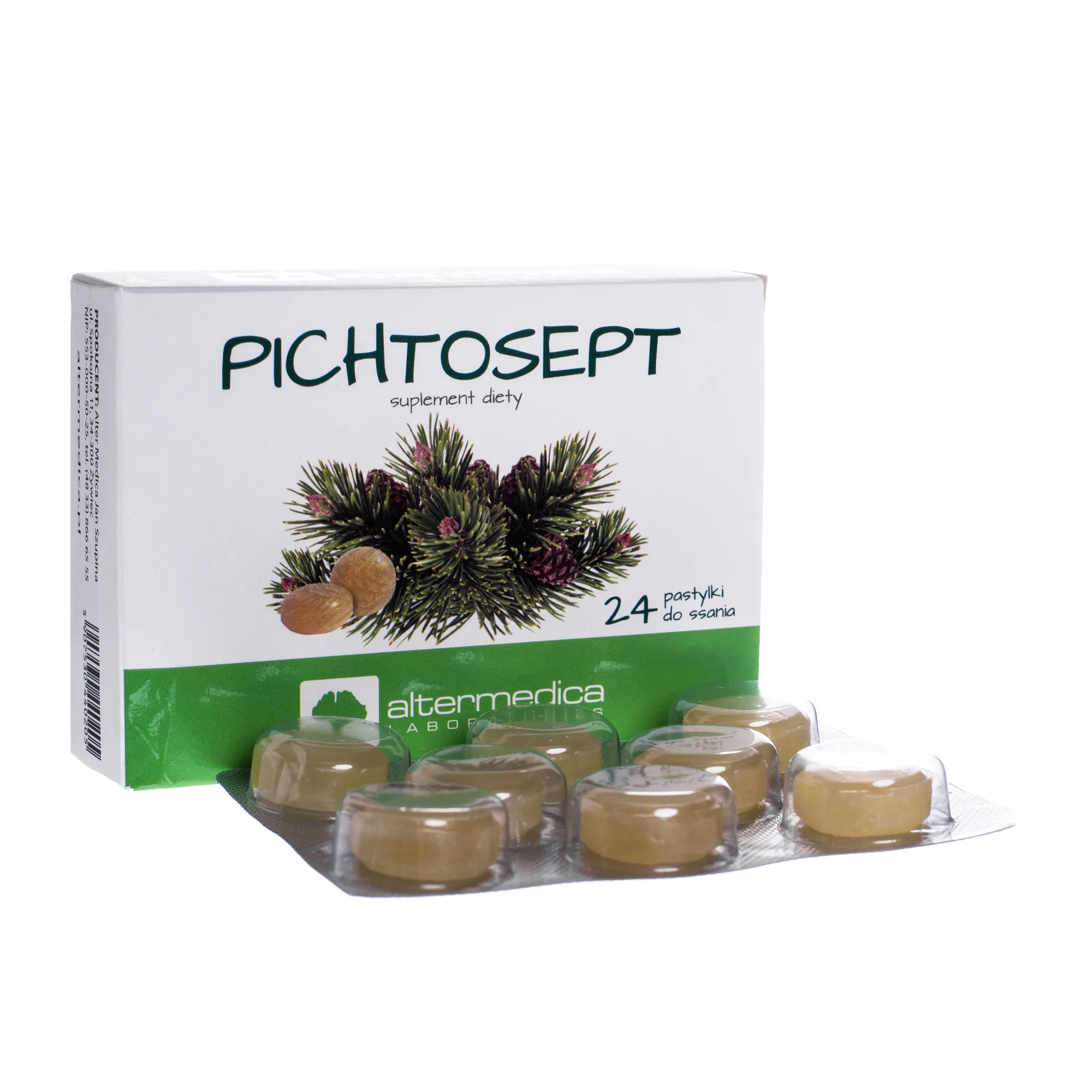 Pichtosept suplement diety, 24 pastylki do ssania