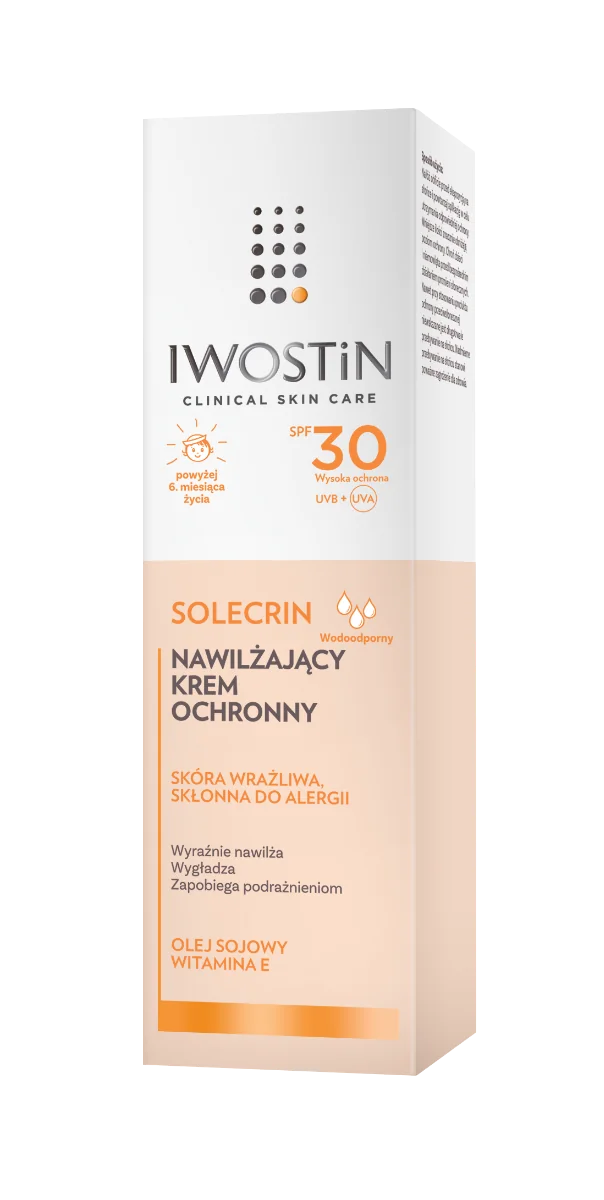 Iwostin Solecrin lekki krem ochronny dla skóry wrażliwej i skłonnej do alergii SPF 30, 50 ml