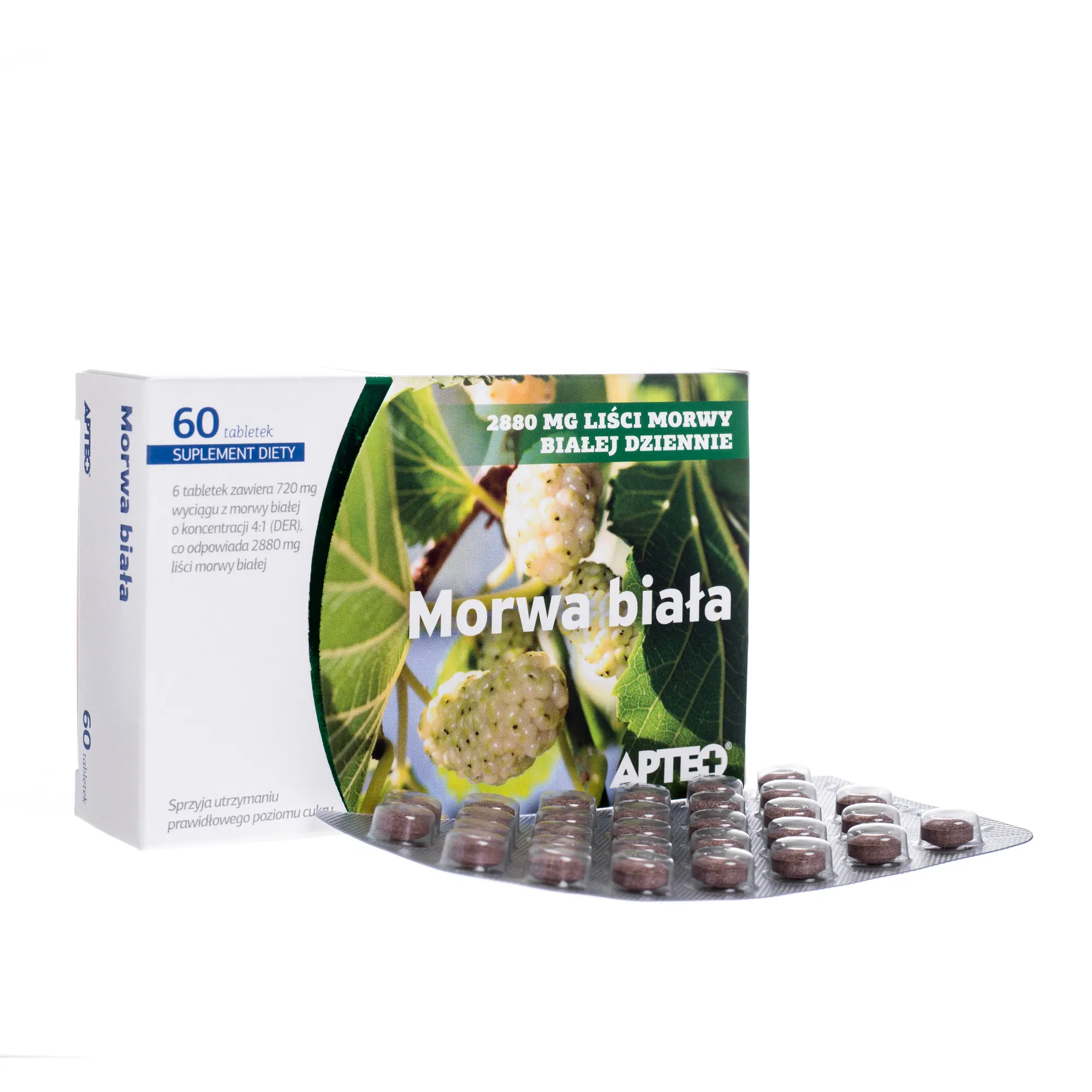 Morwa Biała Apteo, suplement diety, 60 tabletek