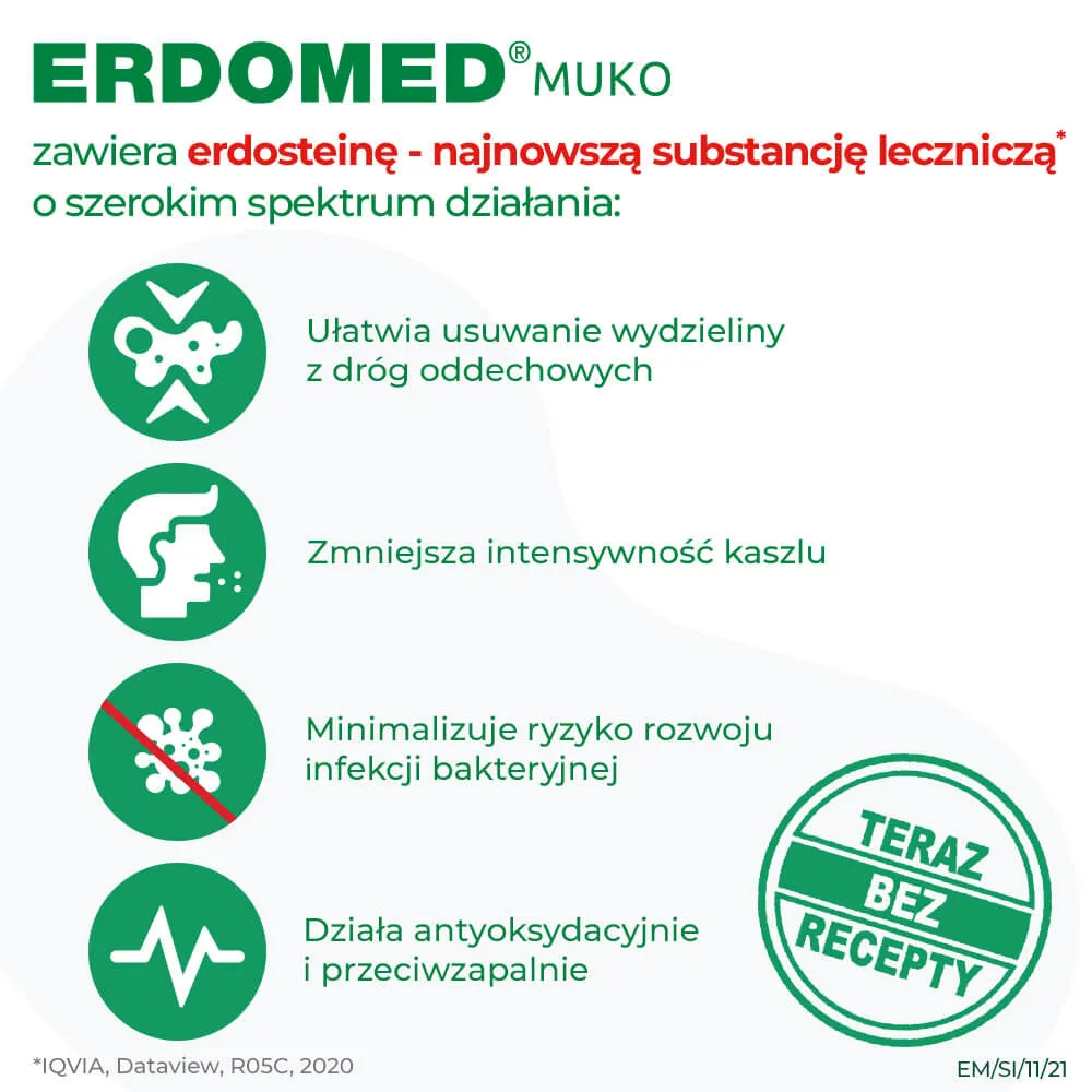 Erdomed Muko 225 mg, saszetki 20 sztuk 