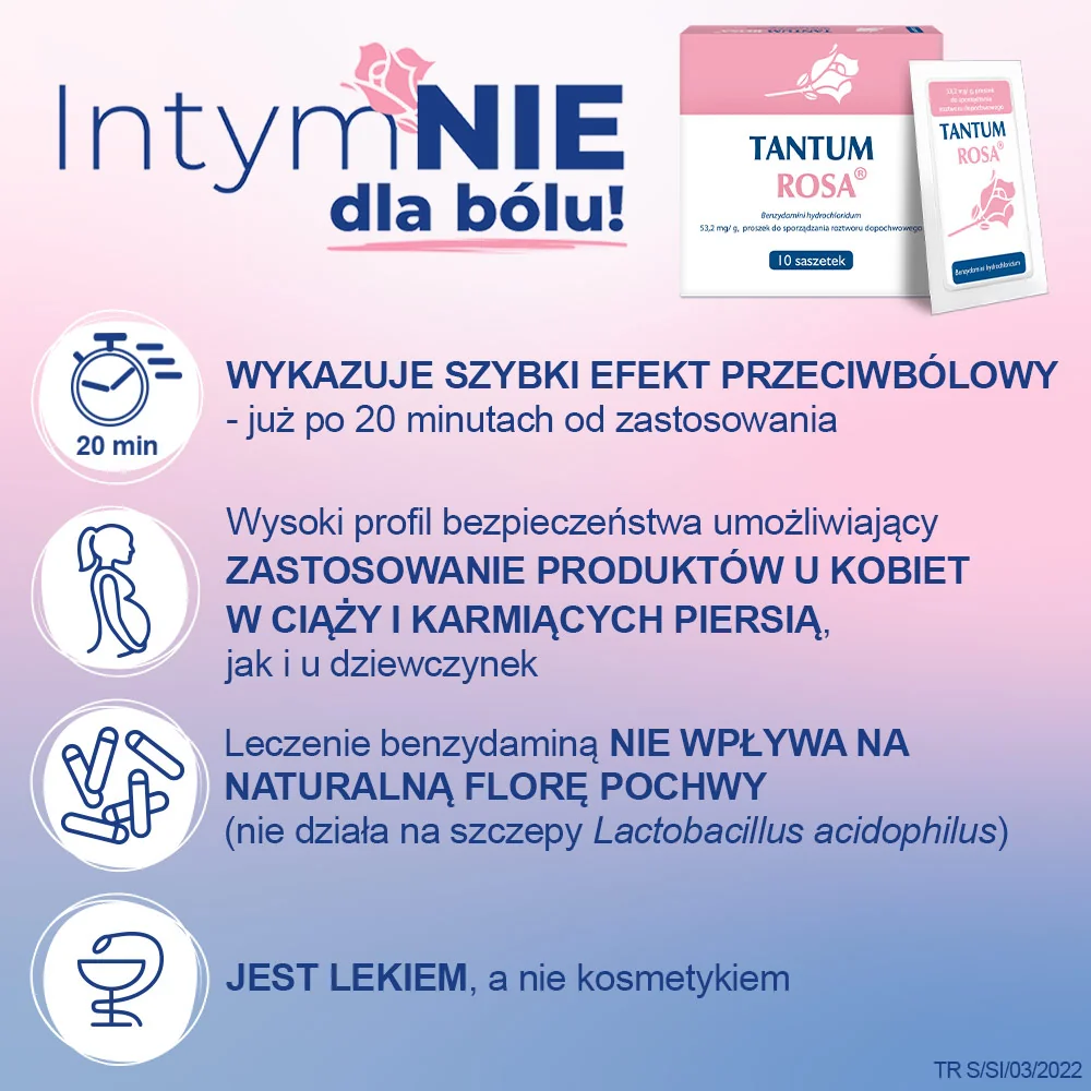 Tantum Rosa 53,2 mg/g, proszek do sporządzania roztworu, 10 saszetek