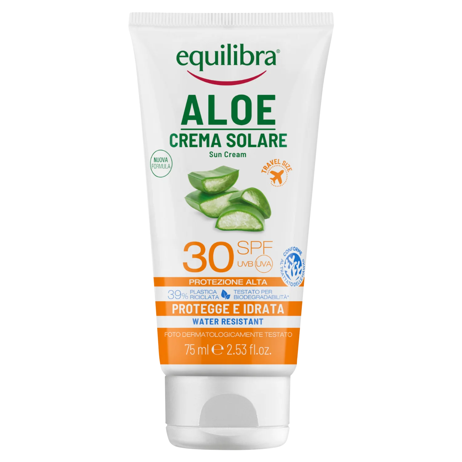 Equilibra Aloe krem przeciwsłoneczny UVA UVB SPF30+, 75 ml