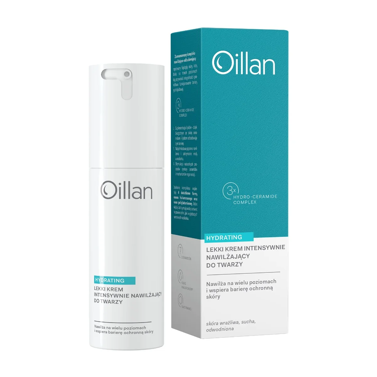 Oillan Hydrating lekki krem intensywanie nawilżający do twarzy, 50 ml