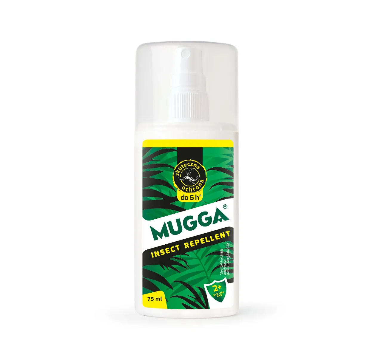 Mugga Spray 9,5% DEET. spray odstraszających komary, kleszcze i inne insekty, 75 ml