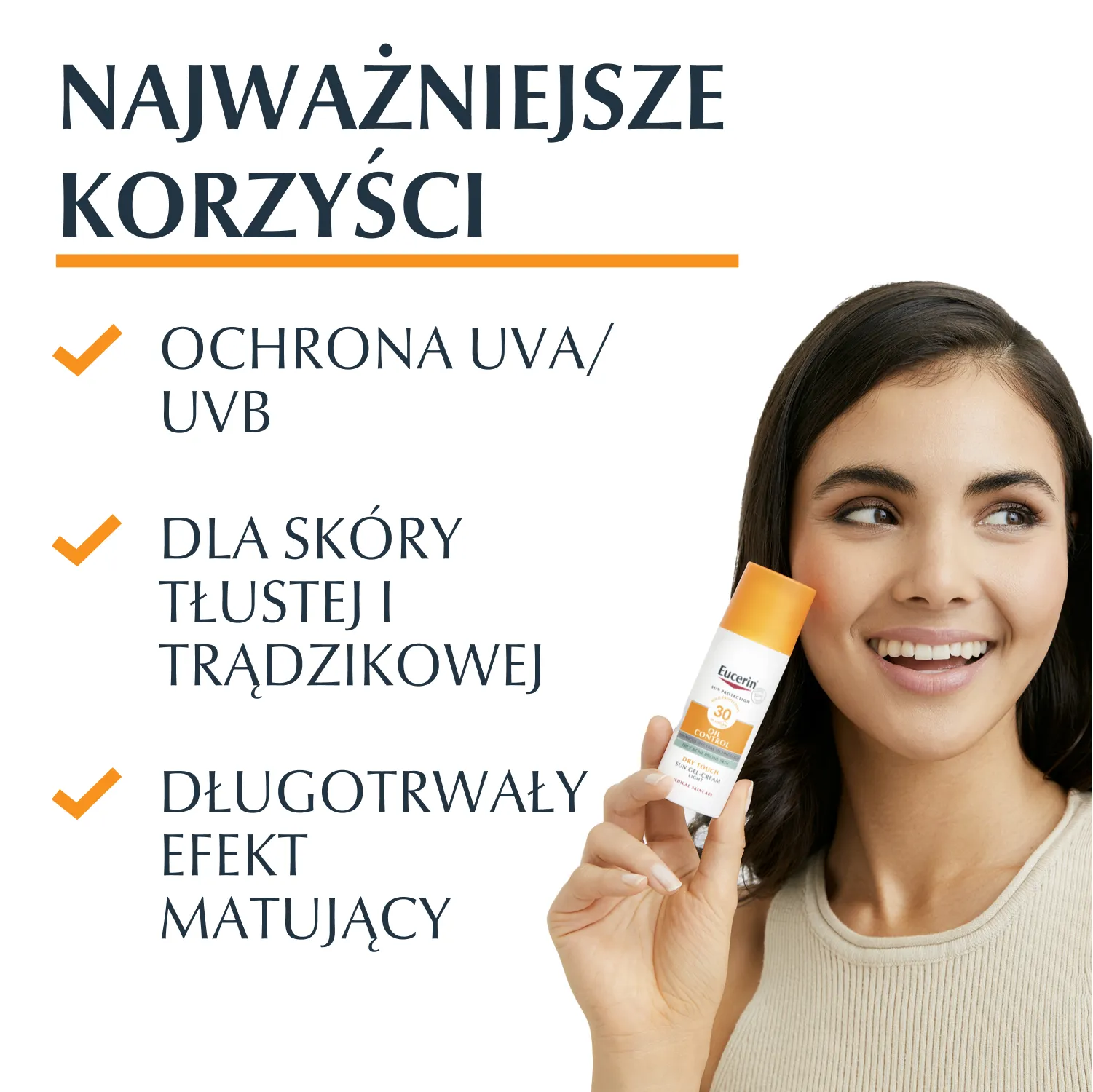 Eucerin Sun Oil Control Dry Touch Żel-krem ochronny SPF50+, 50 ml 
