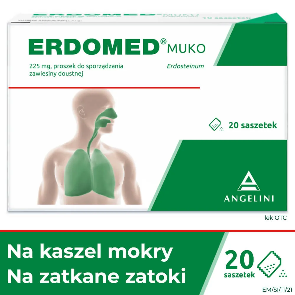 Erdomed Muko 225 mg, saszetki 20 sztuk 