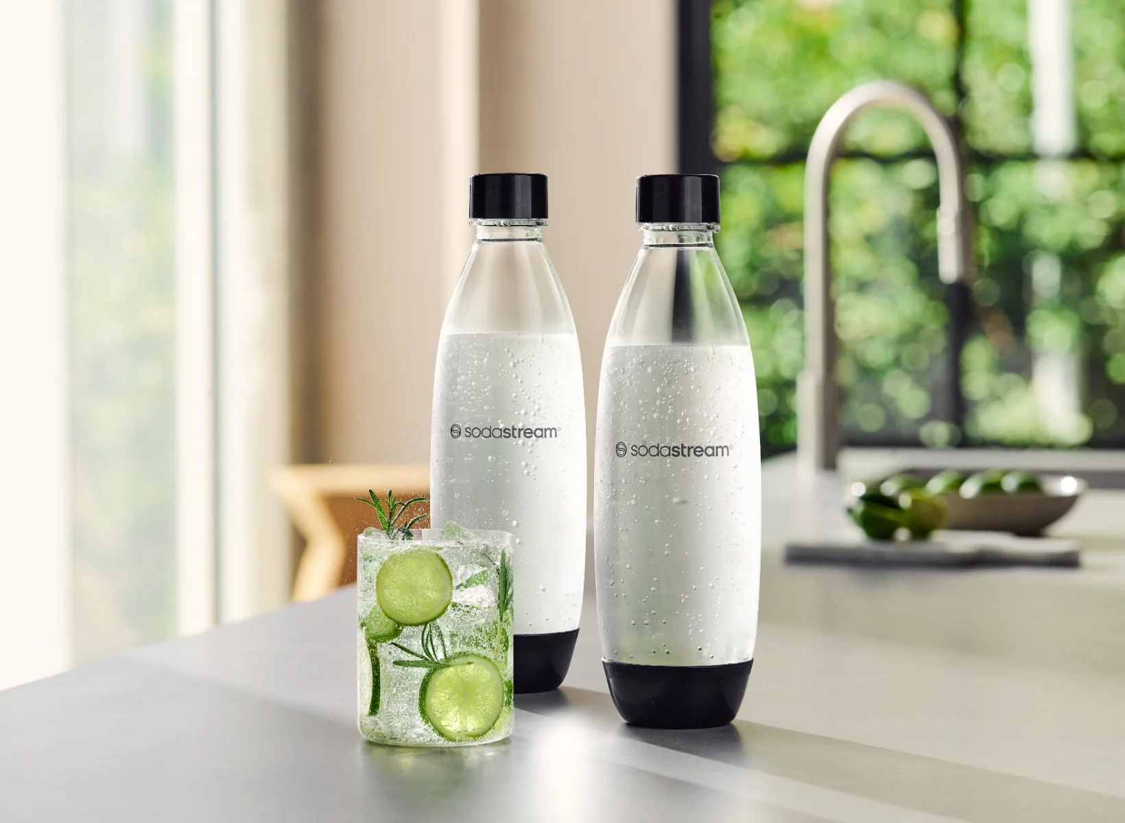 SodaStream butelki na wodę 1 l Fuse Czarne, 2 szt.