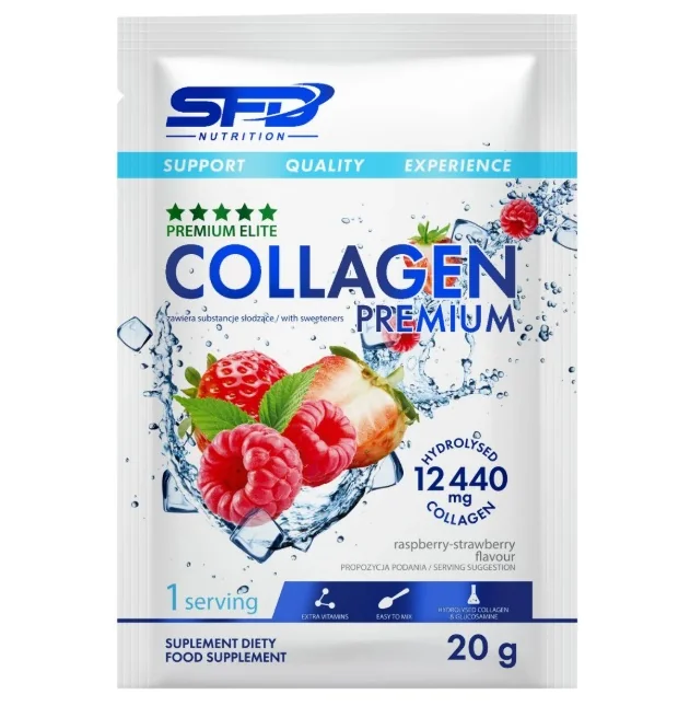 SFD Collagen Premium saszetka o smaku malina-truskawka, 20 g