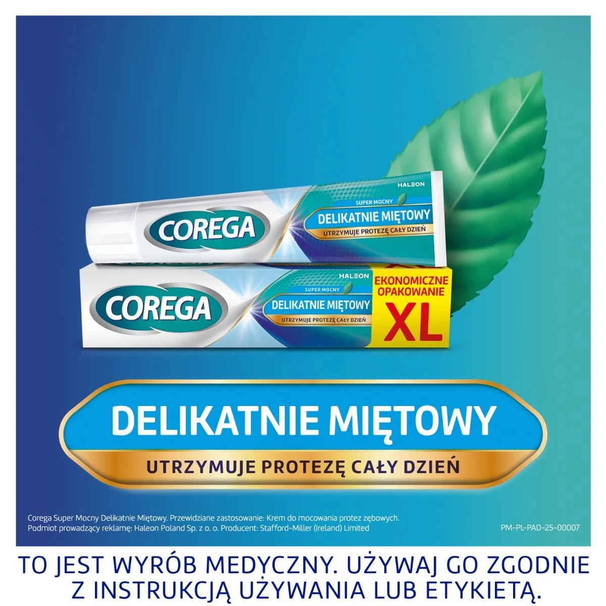 Corega Super Mocny XL krem mocujący do protez zębowych, smak delikatnie miętowy, 70 g