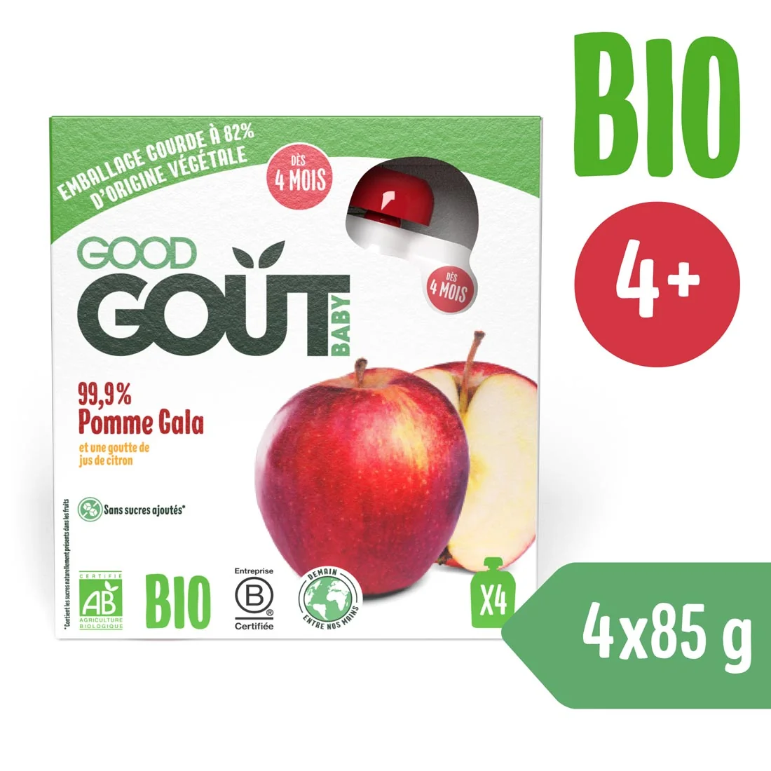 Good Gout BIO jabłko, 4 x 85 g