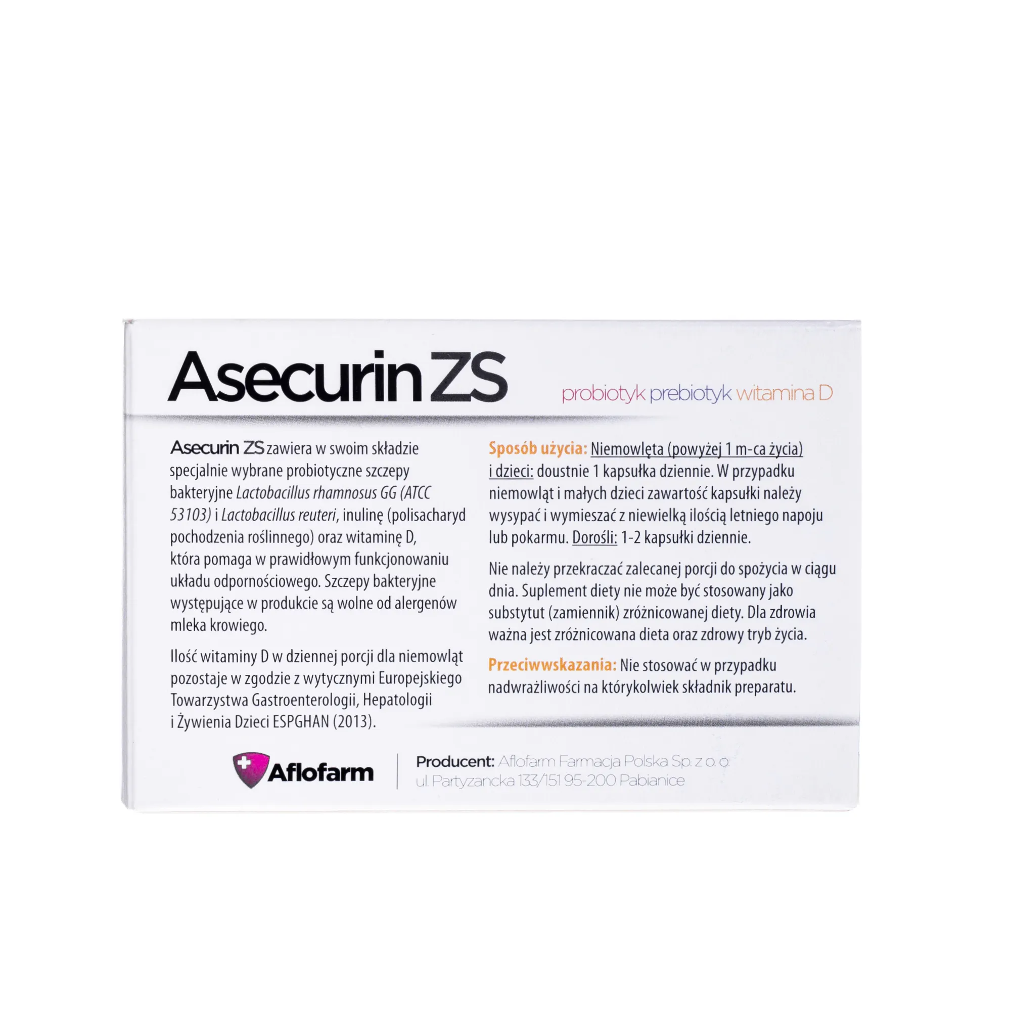 Asecurin ZS, suplement diety, 30 kapsułek 