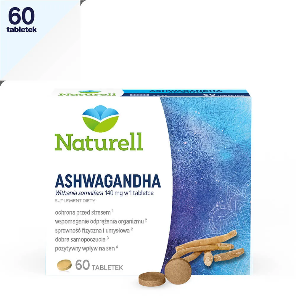 Naturell Ashwagandha, suplement diety, 60 tabletek