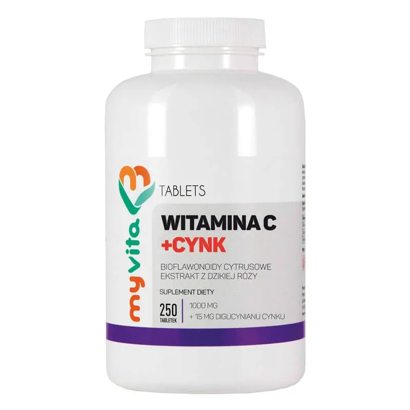 MyVita Witamina C + Cynk, suplement diety, 250 tabletek
