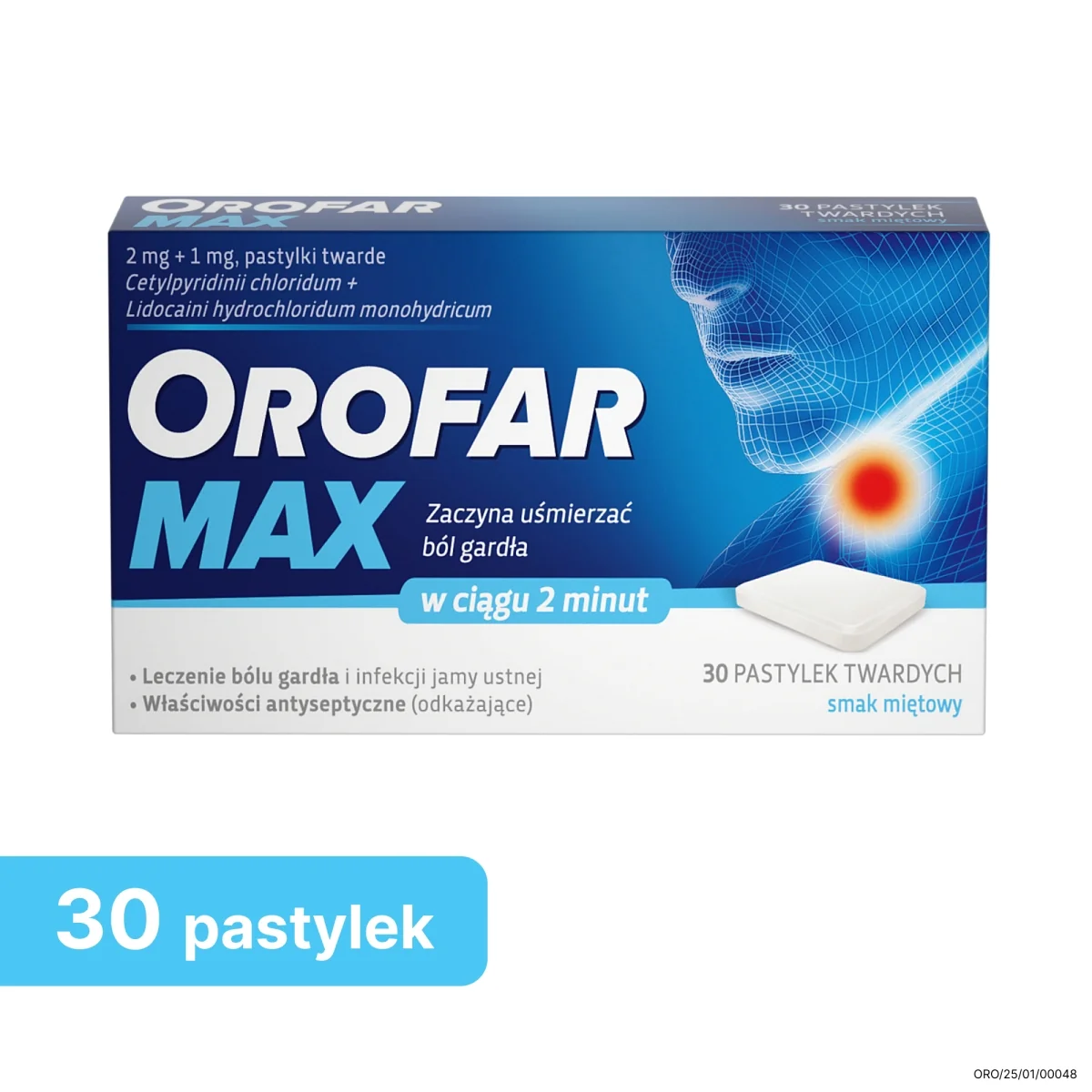 Orofar Max 2 mg + 1 mg 30 pastylek twardych
