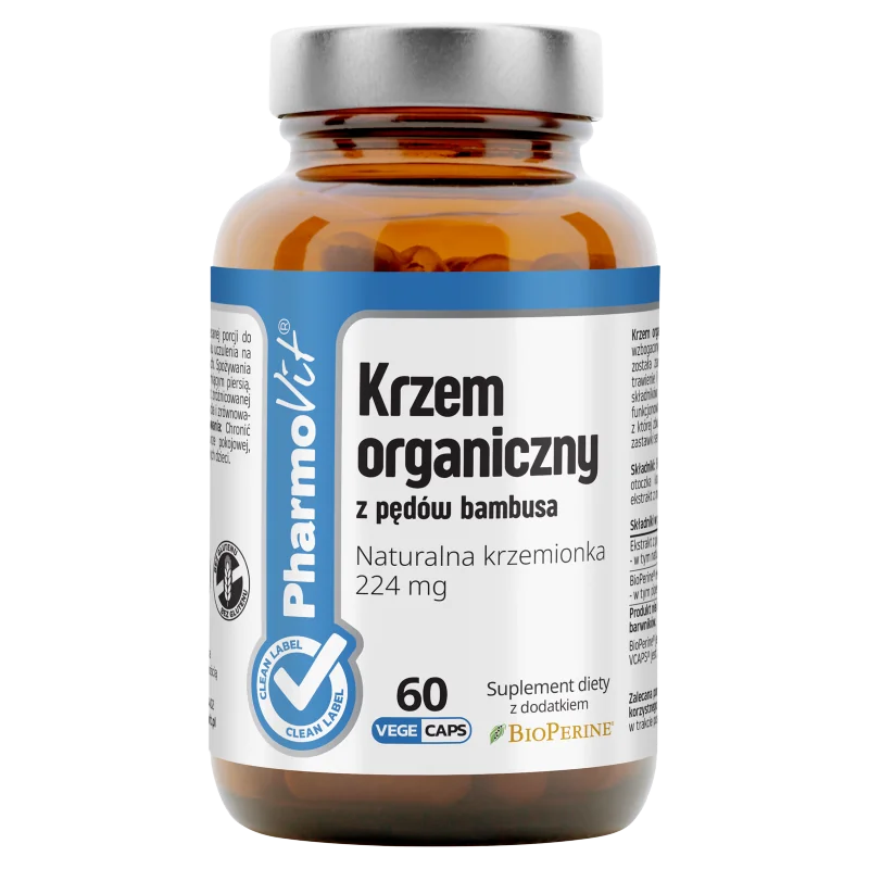 Pharmovit Krzem organiczny z pędów bambusa suplement diety, 60 kapsułek