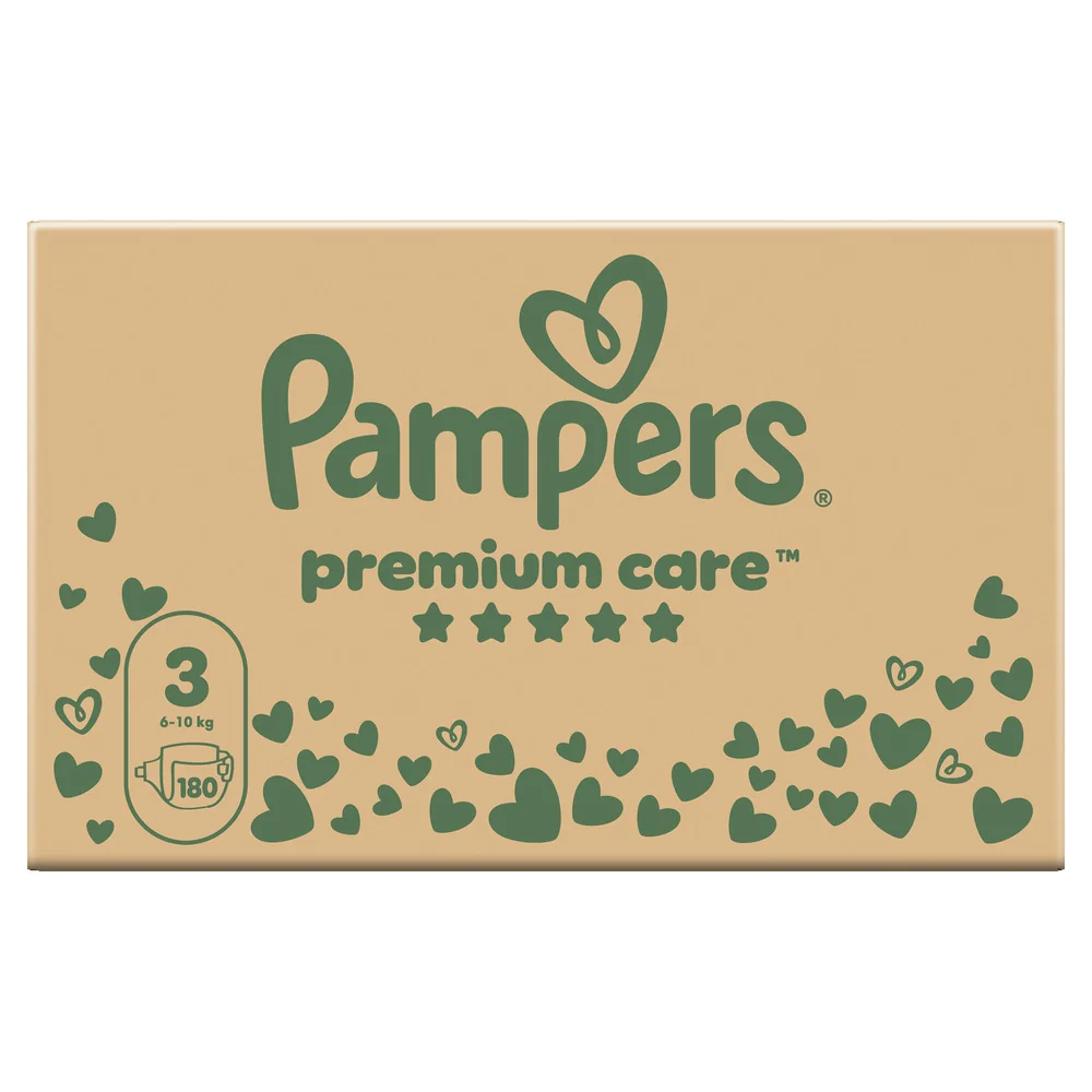 Pampers Premium Care 3 pieluchy, rozmiar 3, 6-10 kg, 180 sztuk