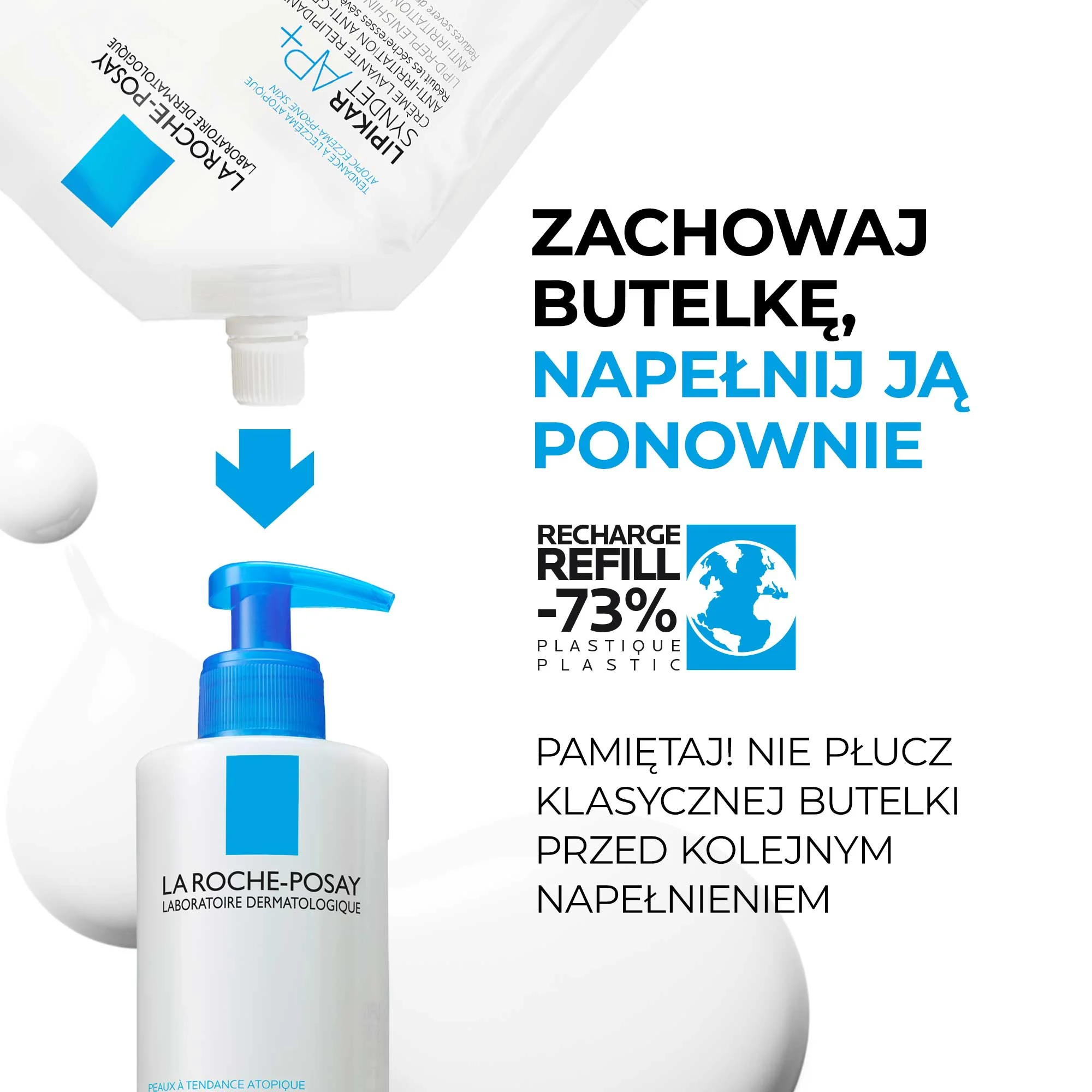 La Roche-Posay Lipikar Syndet AP+ Kremowy żel myjący (refill), 400 ml