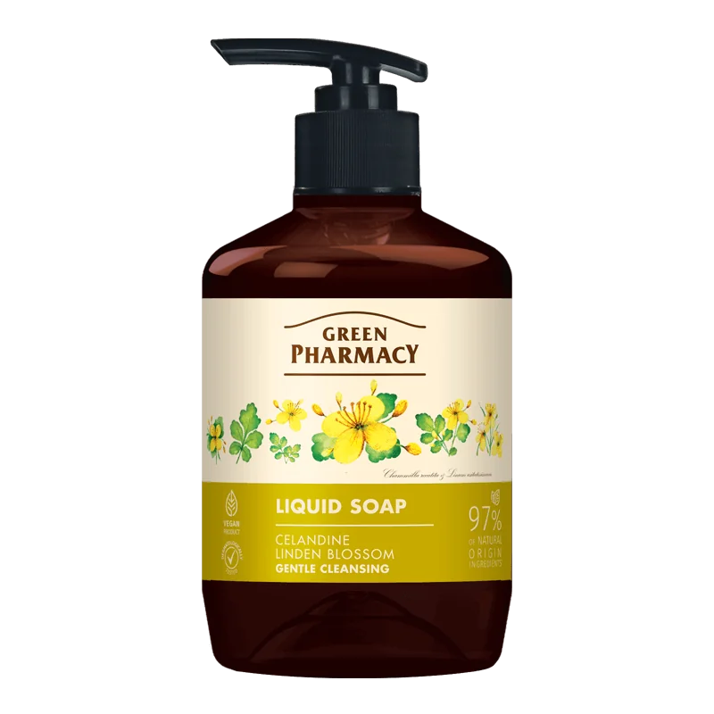 Green Pharmacy mydło w płynie jaskółcze ziele i lipa, 460 ml