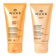 Nuxe Sun, zestaw krem do opalania SPF50+, 50 ml + orzeźwiający balsam po opalaniu, 50 ml + 50 ml
