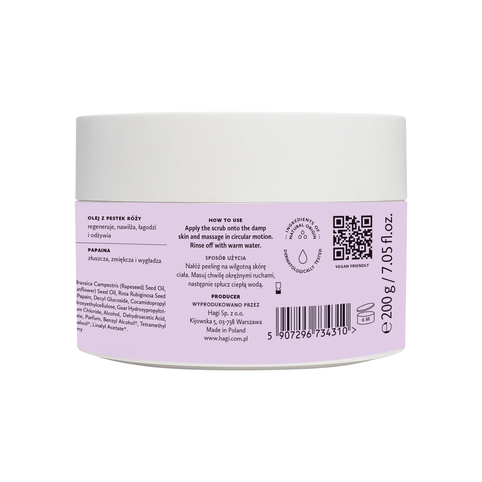 Hagi Biały Bukiet cukrowy peeling do ciała, 200 g