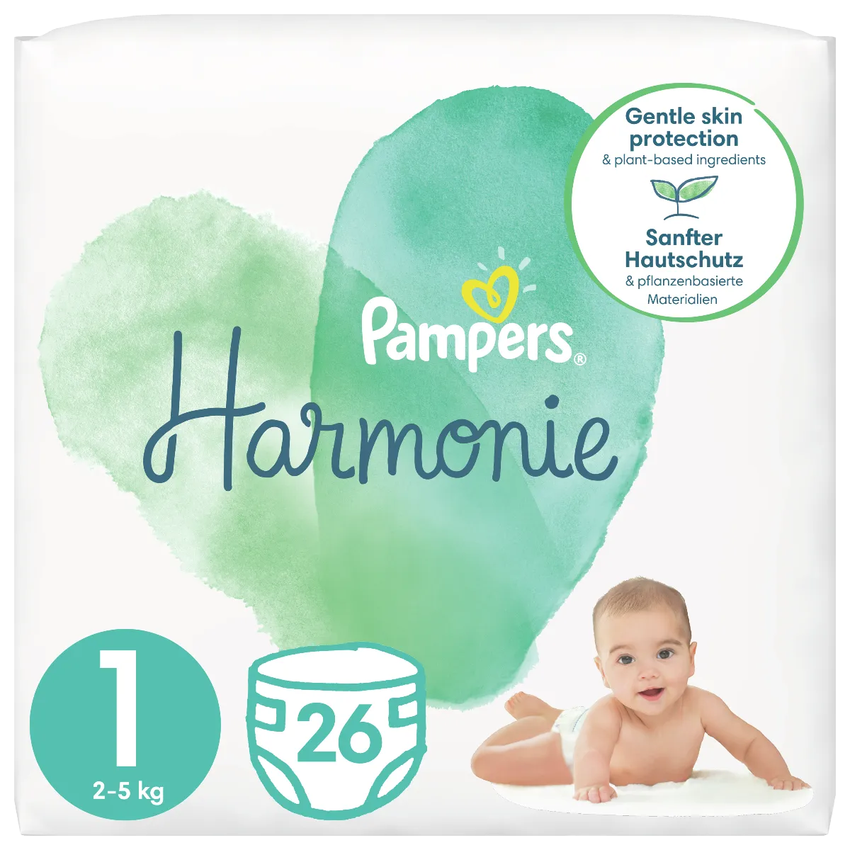 Pampers Harmonie Newborn pieluszki jednorazowe rozmiar 1, 2-5 kg, 26 szt.