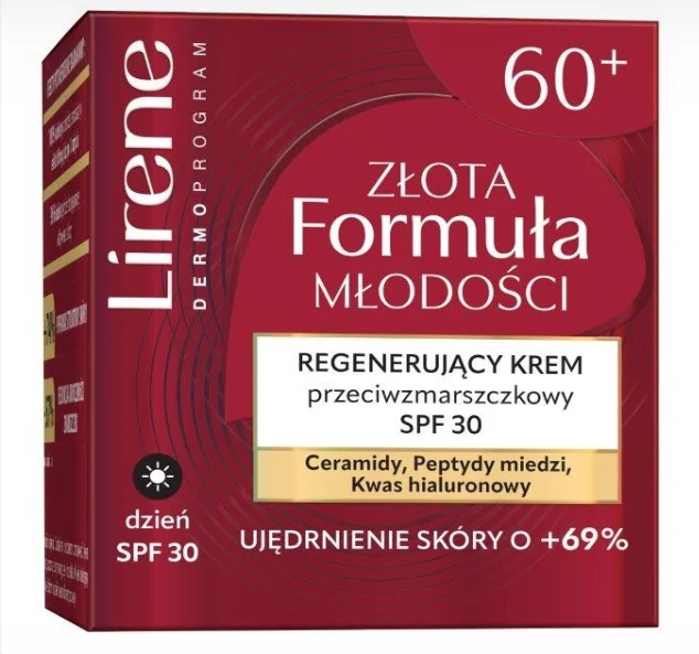 Lirene Złota Formuła Młodości regenerujący krem przeciwzmarszczkowy SPF 30, 50 ml