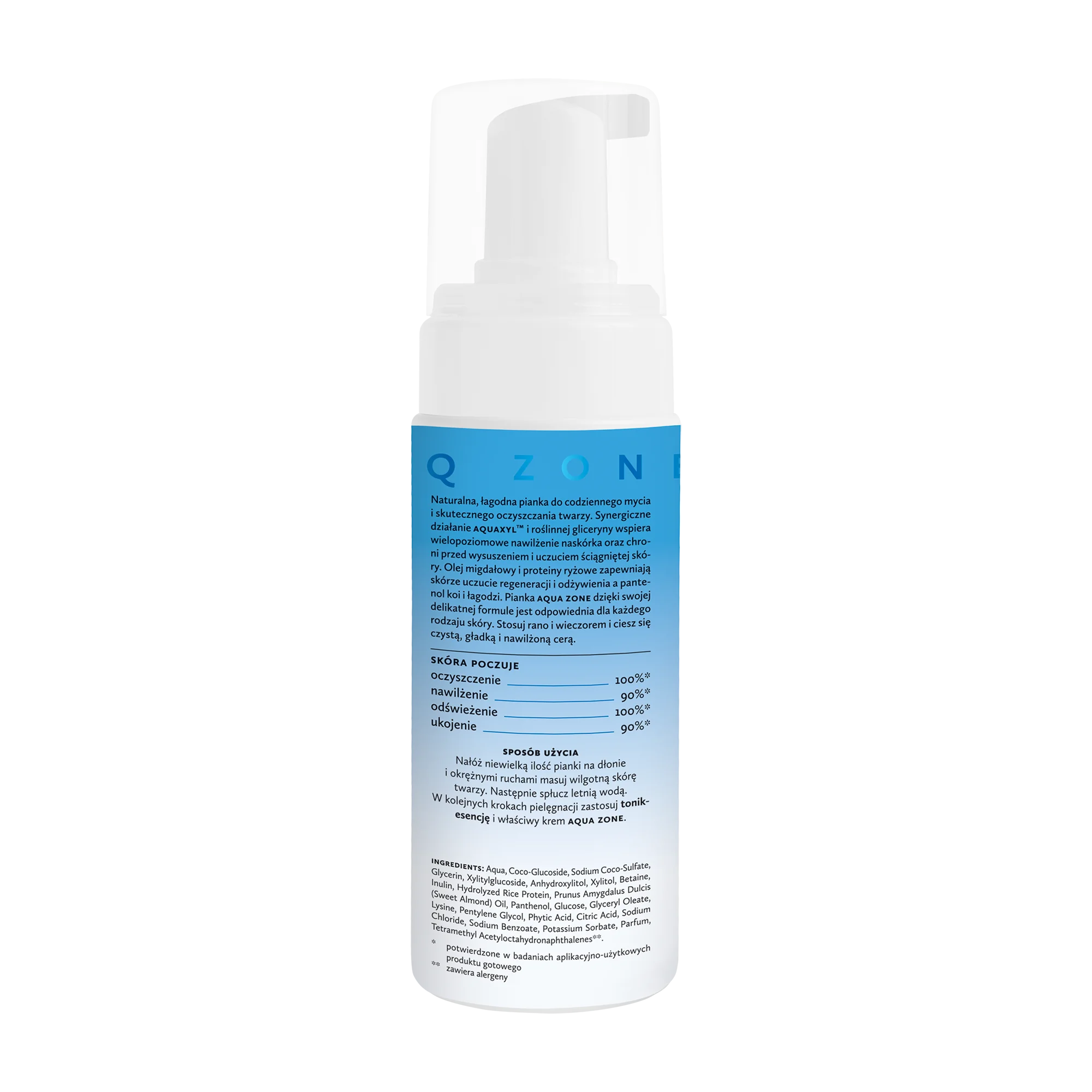 Aqua Zone łagodna pianka do mycia twarzy, 150 ml
