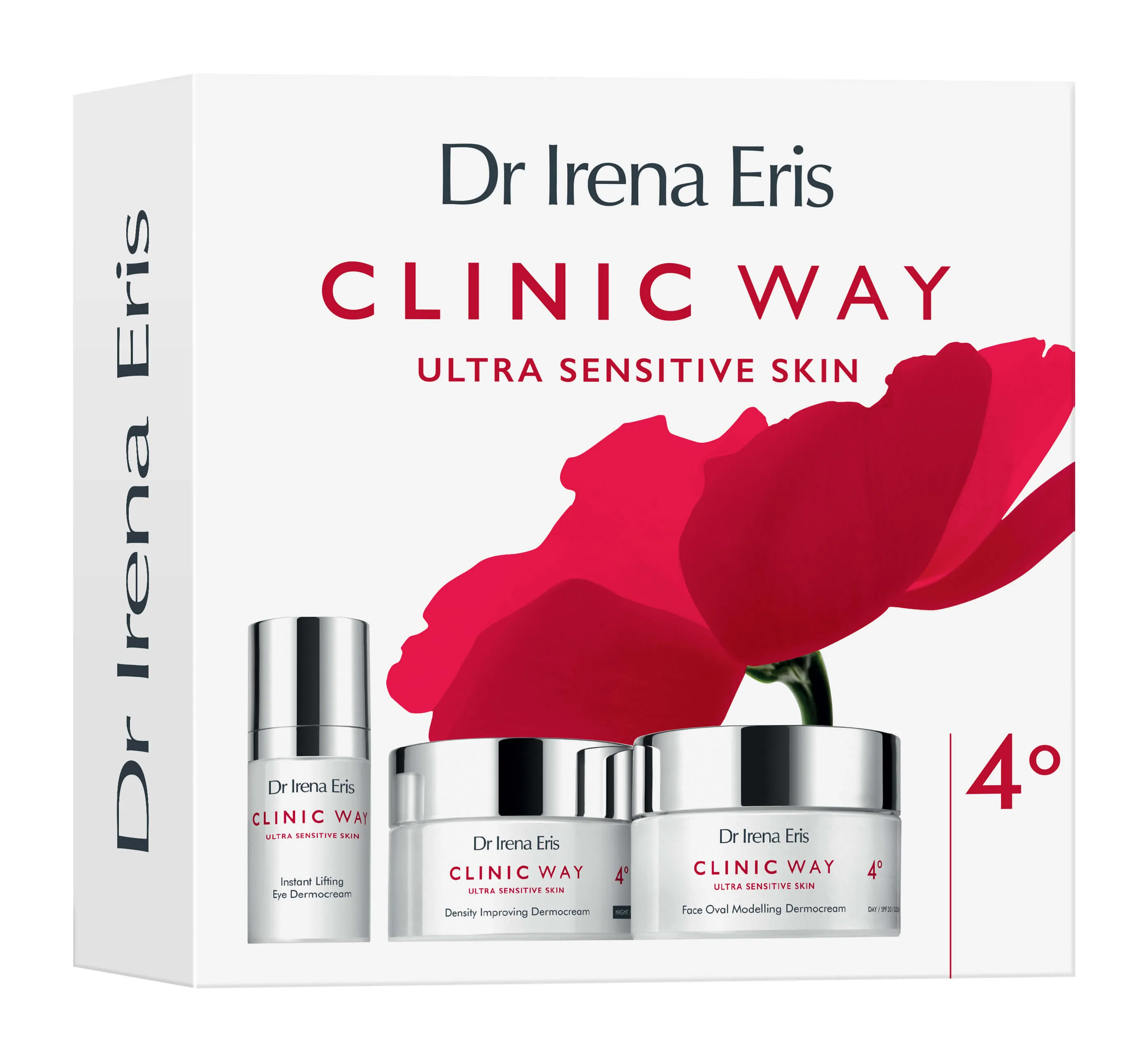 Dr Irena Eris zestaw Clinic Way Ultra Sensitive Skin stopień 4, dermokrem na dzień, 50 ml + dermokrem na noc, 30 ml + dermokrem pod oczy, 15 ml