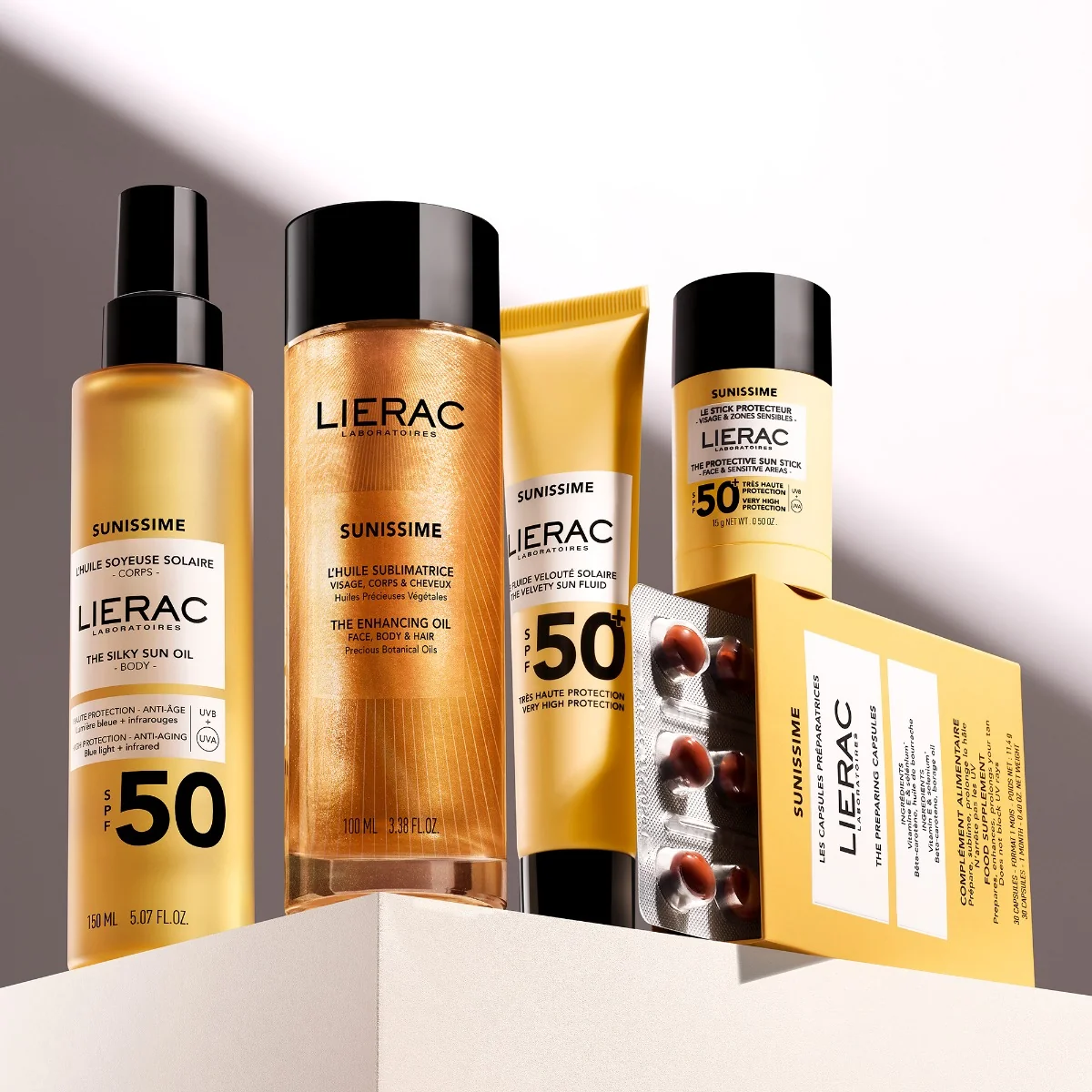 Lierac Sunissime multifunkcyjny suchy olejek dodający blasku z drobinkami złota, 100 ml