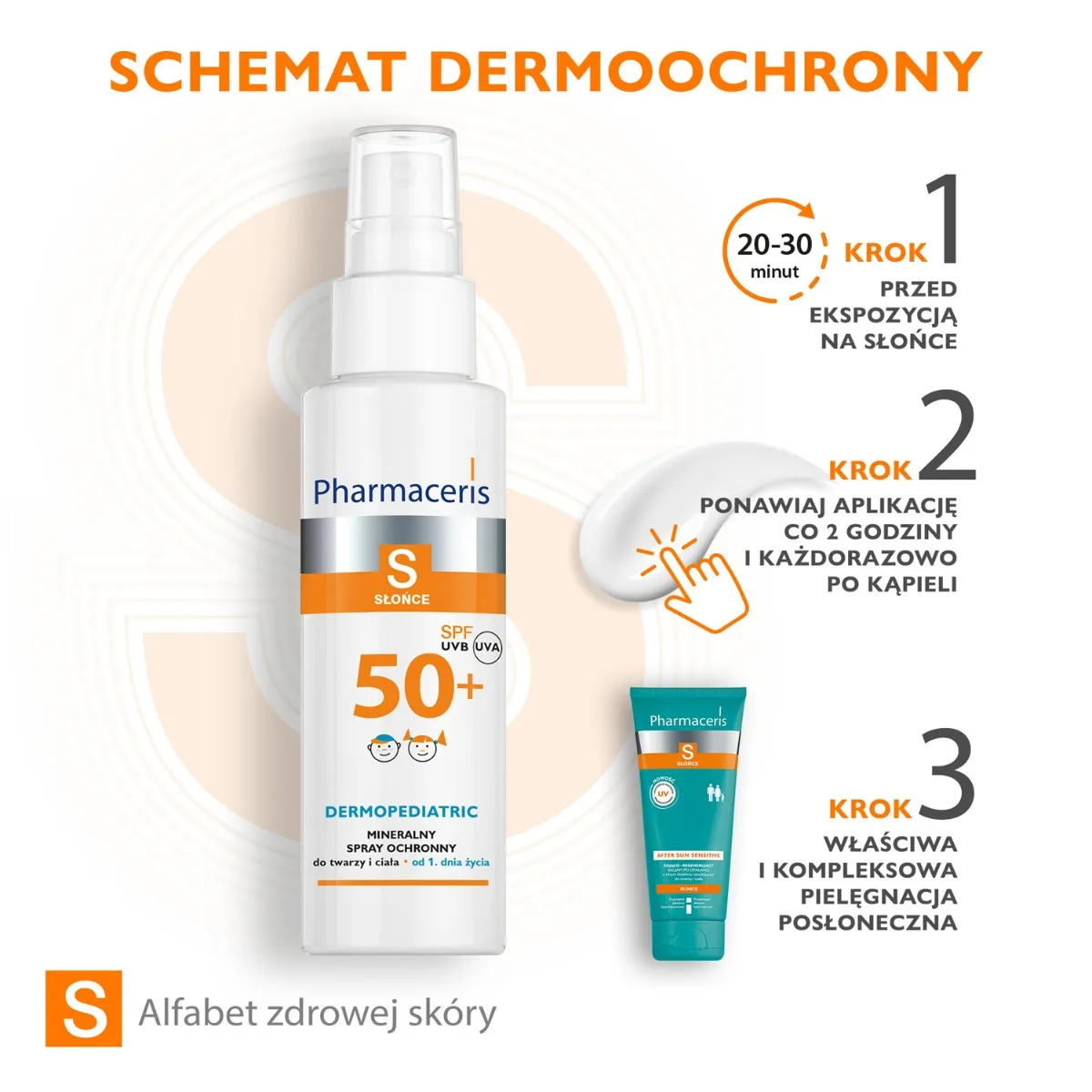 Pharmaceris S Dermopediatric Mineralny spray ochronny do twarzy i ciała SPF 50+ ,100 ml 