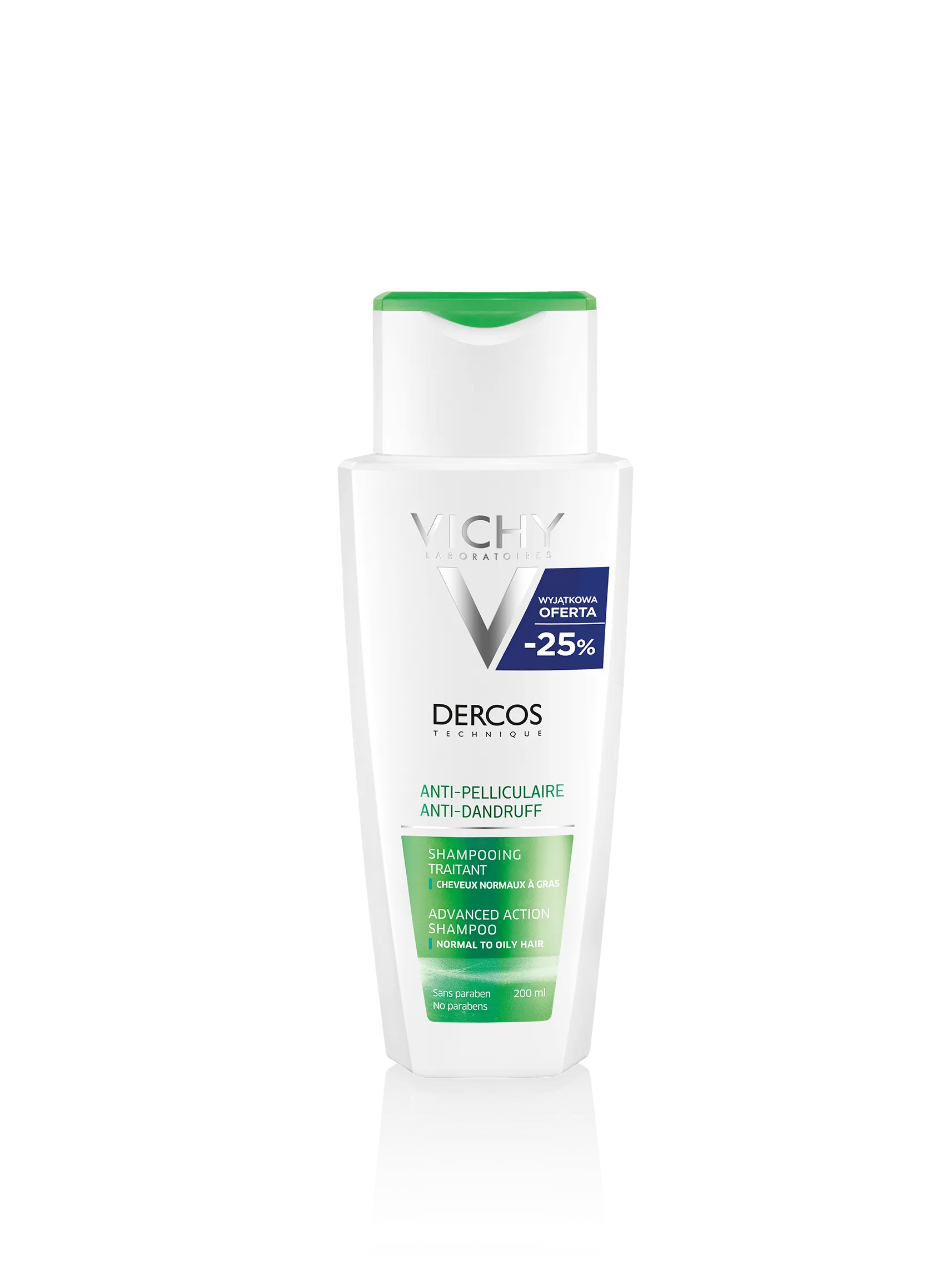 Vichy Dercos, szampon przeciwłupieżowy do włosów normalnych i przetłuszczających się, 200 ml