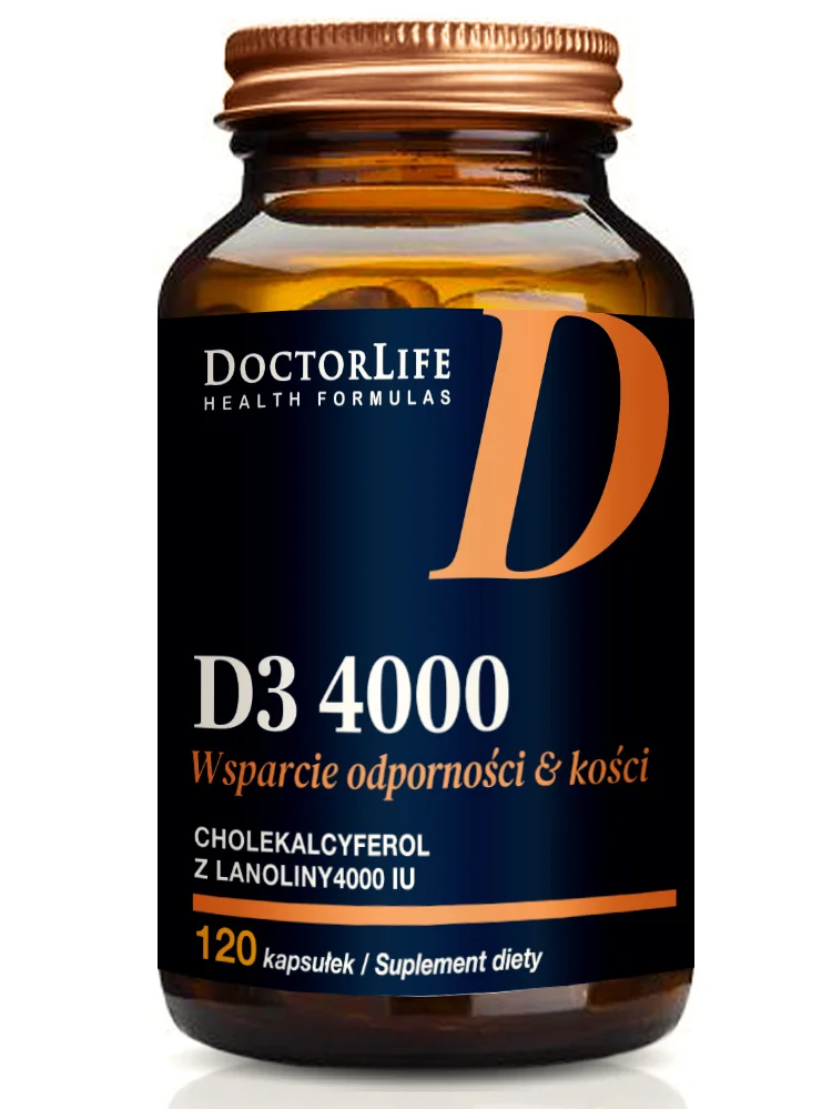 Doctor Life Wsparcie odporności & kości witamina D3 4000 120 kapsułek