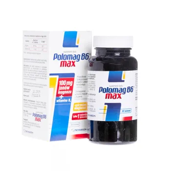 Polomag B6 max - suplement diety zawierający 100 mg jonów magnezu + wit. B6 