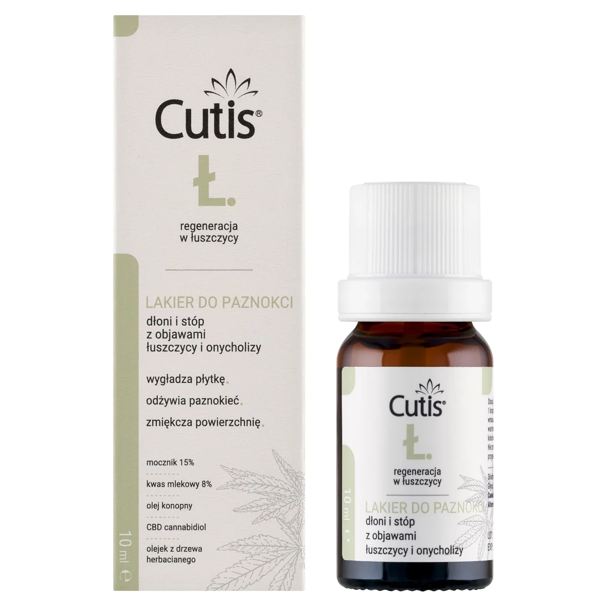 Cutis Ł Łuszczyca i Onycholiza lakier do paznokci + CBD, 10 ml