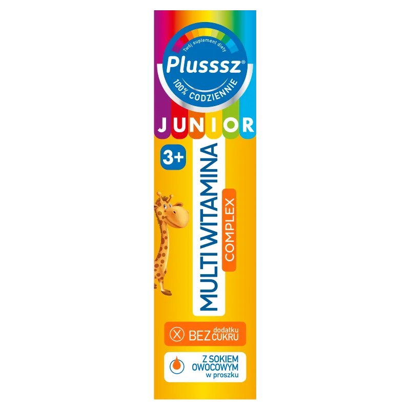 Plusssz Junior Multiwitamina Complex 20 tabletek musujących o smaku tropikalnym