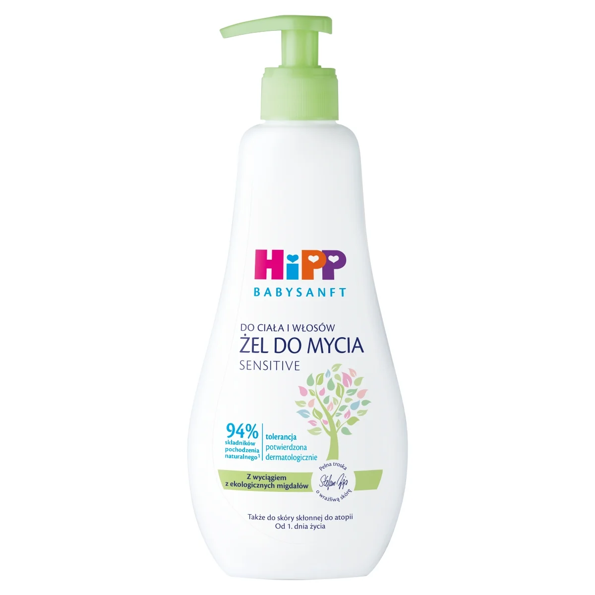 HiPP Babysanft żel do mycia ciała i włosów, od 1. dnia życia, 400 ml