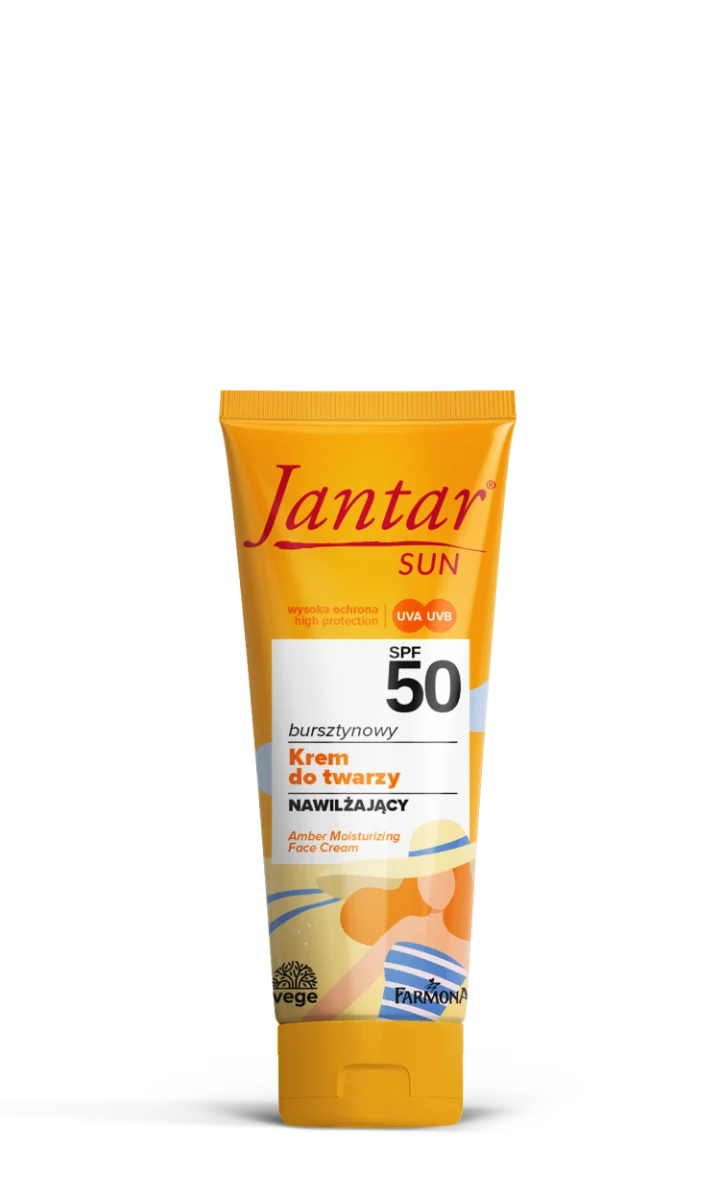Farmona Jantar Sun bursztynowy nawilżający krem do twarzy z hydrolatem z neroli SPF 50, 50 ml