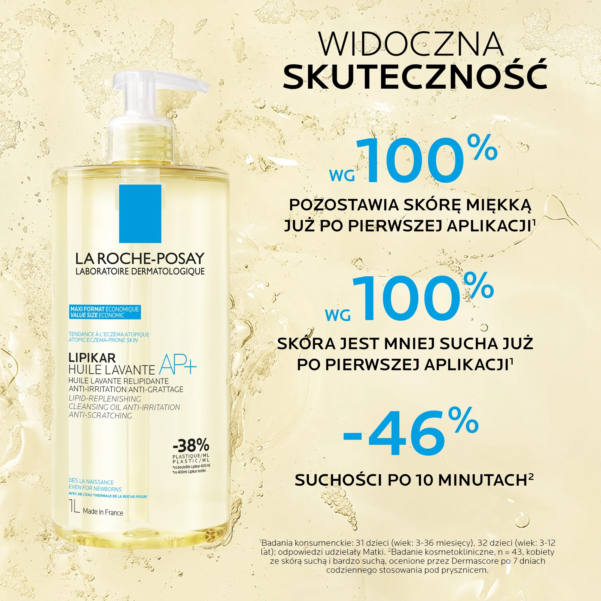 La Roche-Posay Lipikar Huile Lavante AP+ olejek myjący, 1000 ml