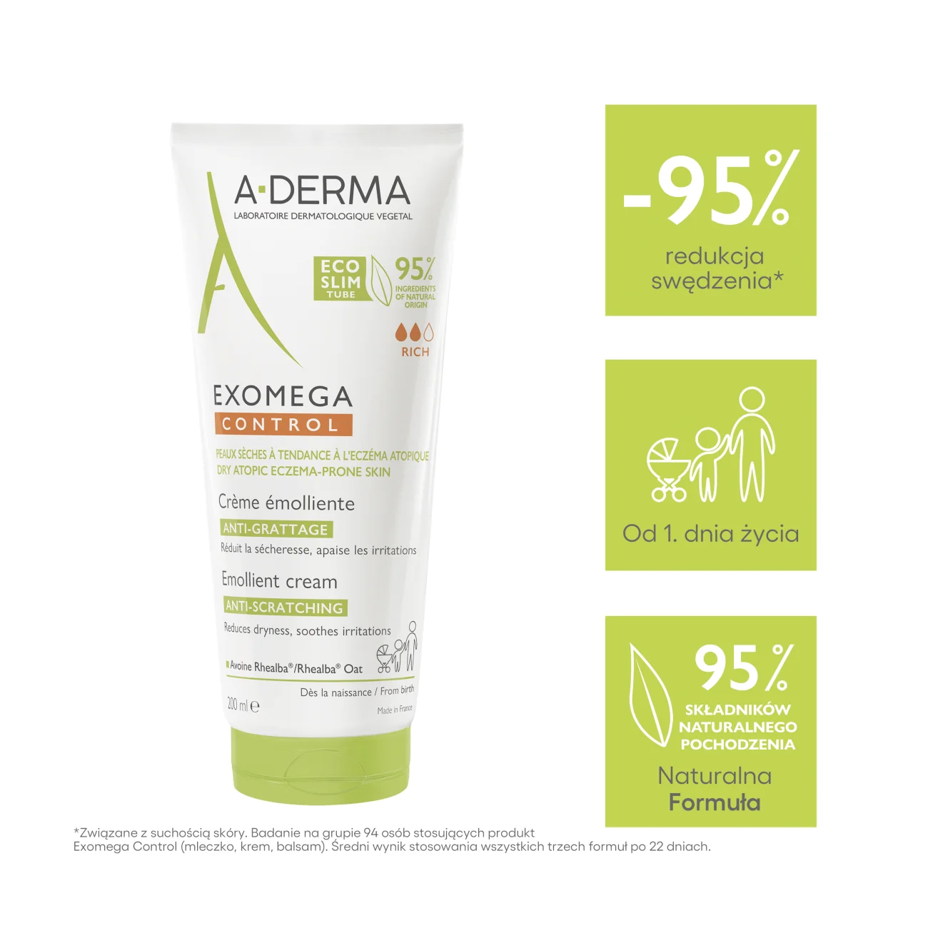 A-DERMA Exomega Control Krem emolient, 200 ml
